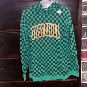 #8 - H&M Green and Black Checkered Sweatshirt